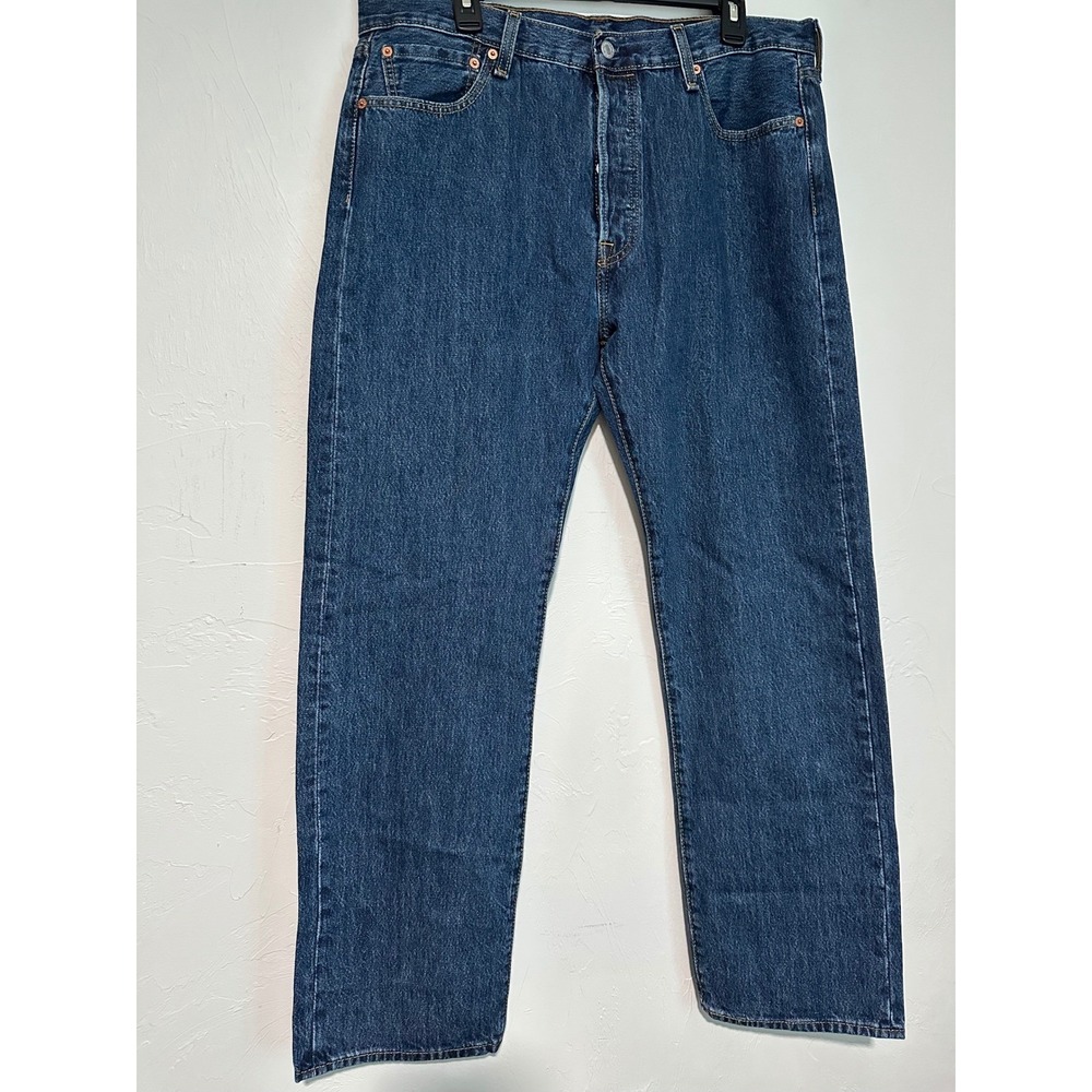 Levis 501 Original Fit Mens Jeans W36 L32 Dark Wash Button Fly SEE MEASUREMENTS